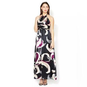 Trina Turk Silk Halter Maxi Dress 8 Multicolor Abstract Print Nordstrom NWT